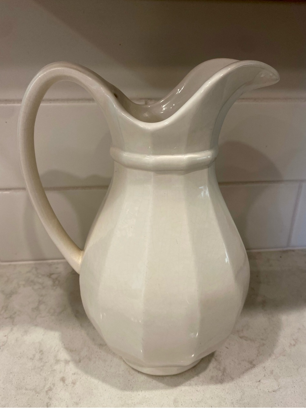 Vintage Ironstone Ceramic Pitcher / Vase